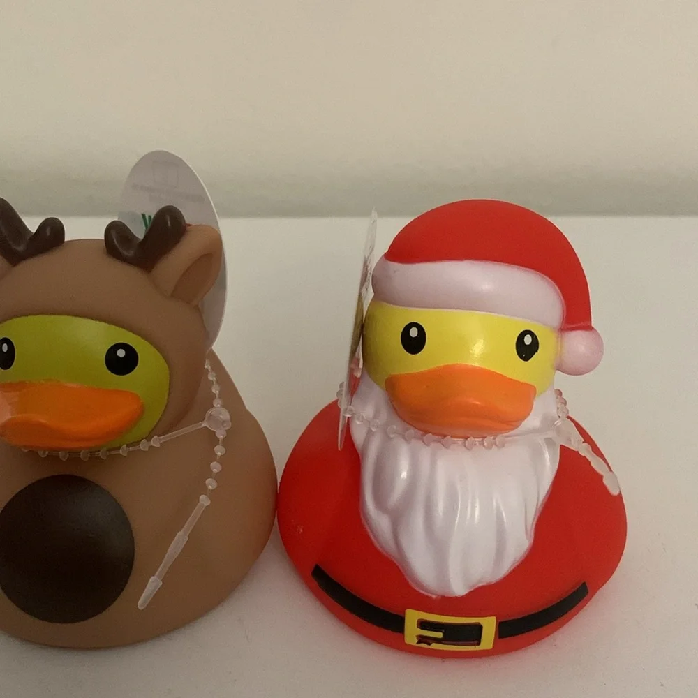 Christmas Target Bullseye Rubber Duck Set Of 4. Brand New.
